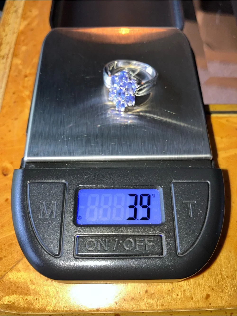 Genuine Tanzanite Sterling Silver Ring Size 6